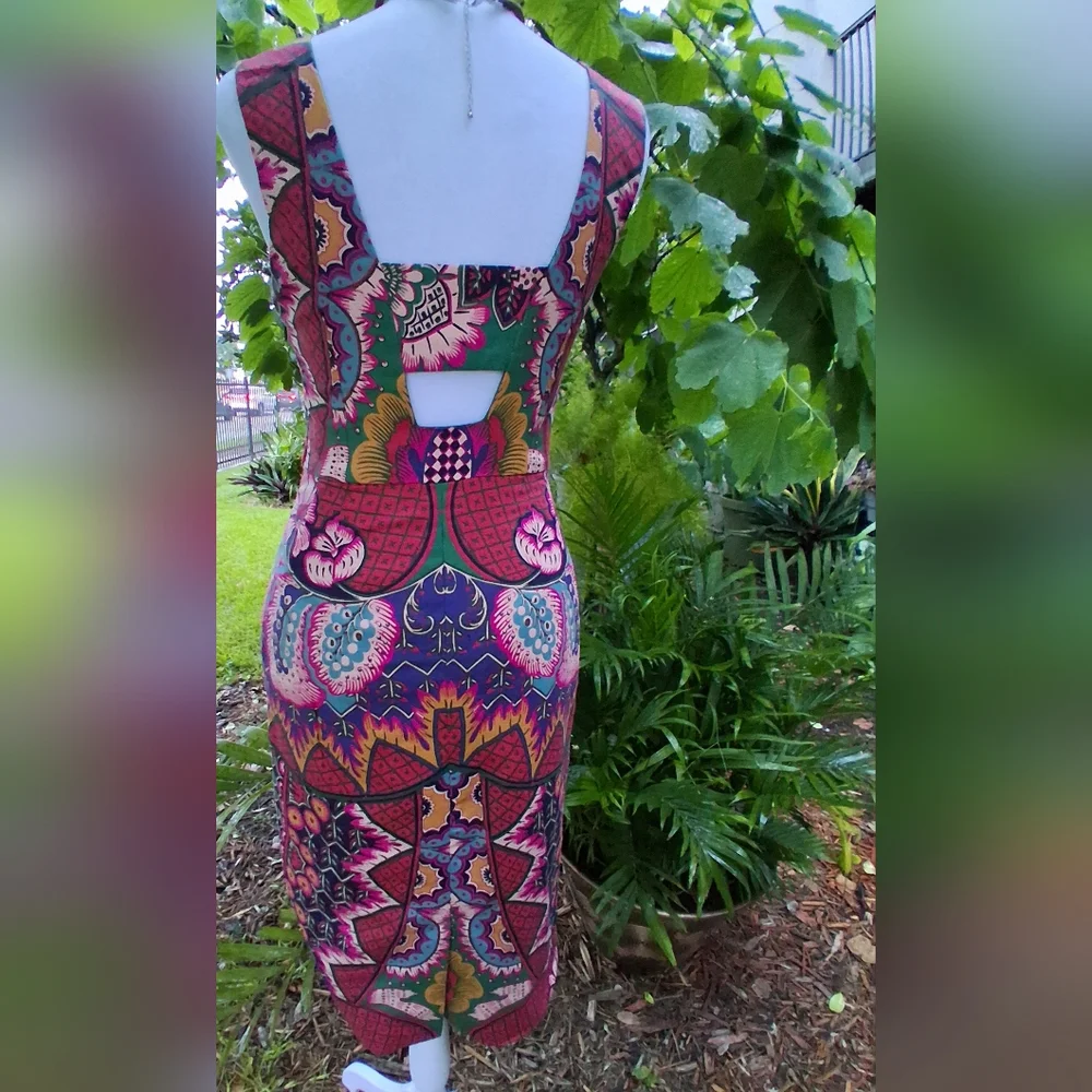 🔥NEW MAEVE ANTHROPOLOGY Vibrant Multicolor Backless Dress Size 0 & FREE GIFT - Picture 10 of 14